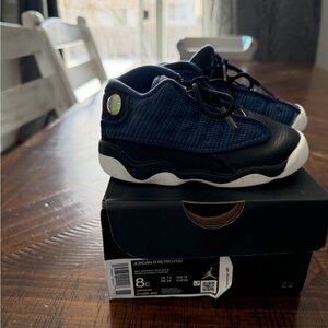 Jordan Kids' Retro 13 Black and Navy Sneakers